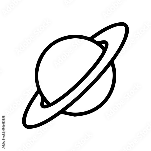 Saturn Planet Outline Icon