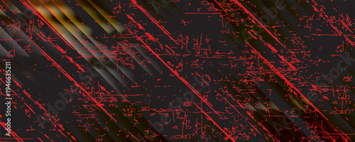 Abstract grunge futuristic cyber technology background. Sci-fi circuit design. Red print on old grungy surface. Grunge frame. Futuristic technology design. Cyber punk backdrop