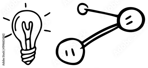 Hand drawn showing and sharing, creative concept, communication symbol, collaboration tool, idea exchange, digital sharing, flat design.