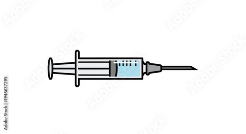 Medical Syringe with Needle Illustration.