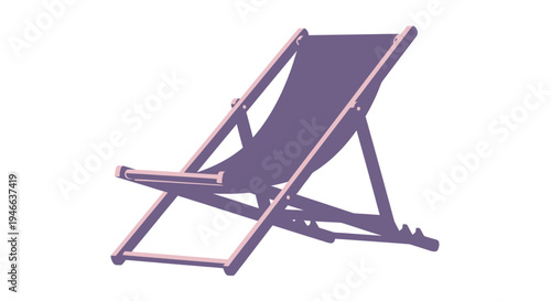 Purple Folding Deck Chair with Metal Frame.