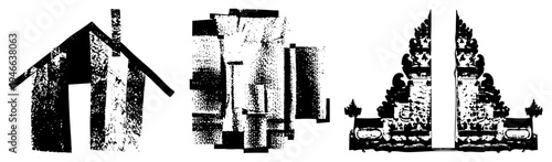 Ornate temple entrance, sacred gateways, Hindu architectural motifs, intricate carvings, ceremonial structures, cultural heritage, religious art.