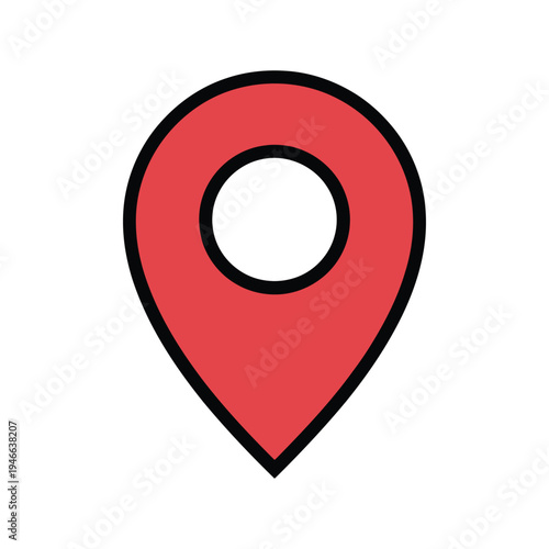 Red location pin icon, map marker, navigation symbol, point on map Free Download Red location pin icon, map marker, navigation symbol, point on map - GFXLoad