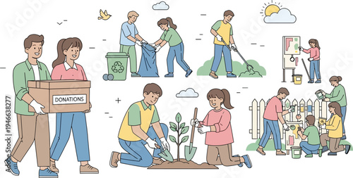 Community volunteering group vector