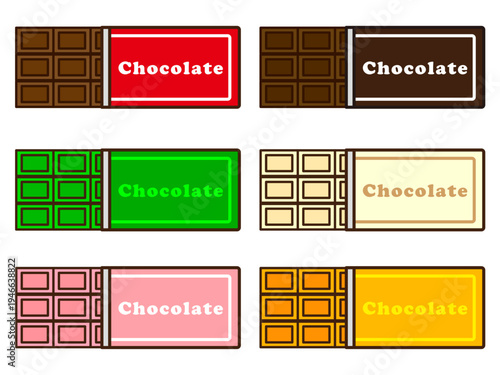 板チョコのイラスト素材セット2