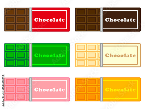 板チョコのイラスト素材セット