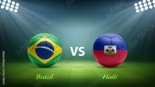 Brazil vs Haiti soccer scoreboard broadcast template