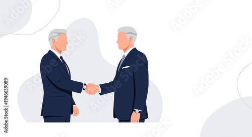 Two businessmen shaking hands, agreement, partnership, business deal, success, corporate handshake