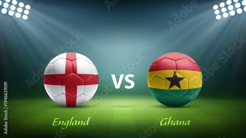 England vs Ghana soccer scoreboard broadcast template