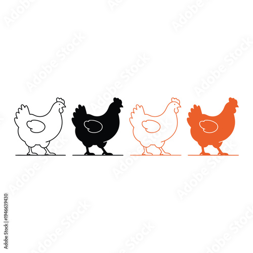 Hot grilled chicken illustration, chicken roast vector icon isolated on white background, delicious roasted poultry with steam rising, appetizing food concept, flat style vector design for menu