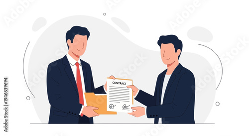 Businessmen signing contract, agreement, partnership, deal, legal document, handshake