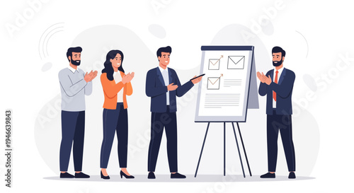 Business meeting: presentation and applause