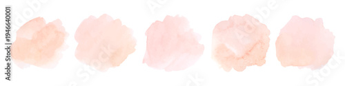 Peach watercolor splash with soft coral and rose tints form vector abstract background, featuring gentle blotch patterns and light pastel washes ideal for creative projects.
