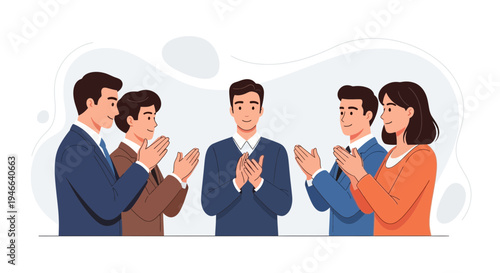 Team Applauding Leader, Business Success, Recognition, Celebration, Teamwork