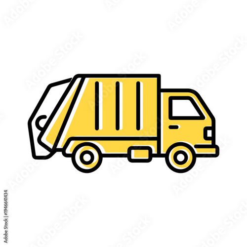 arbage and Waste Management Icon with Yellow Accent