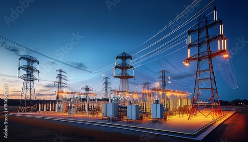 a smart grid protected by cybersecurity with secure data transmission between power plants substations and smart meters