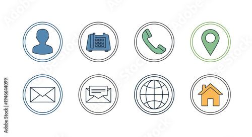 Set of Simple Modern Communication Icons.