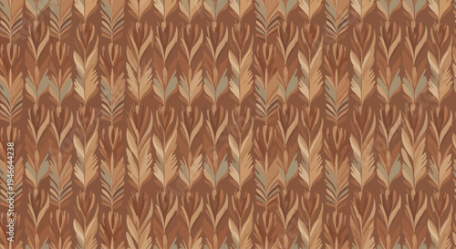 Geometric Pattern with Brown and Tan Shapes.