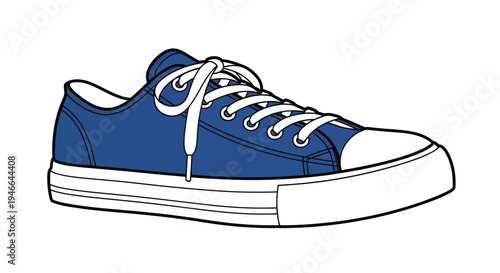 Blue Sneaker with White Laces and Sole.