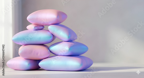 Photography zen stones on blue background