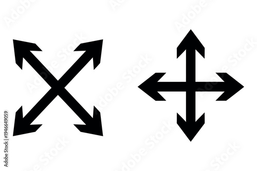 Arrows crossing and pointing in multiple directions
