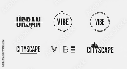 Collection of urban and vibe-themed logo designs, showcasing modern typography and minimalist aesthetics for branding and creative projects.