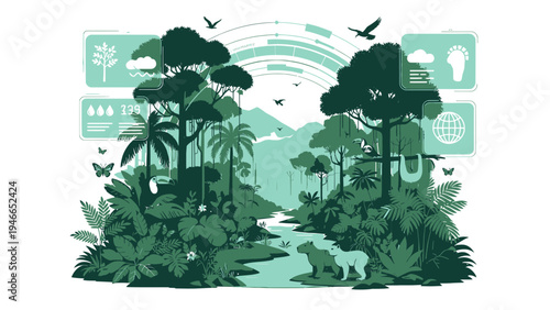 Lush Green Jungle Ecosystem Concept