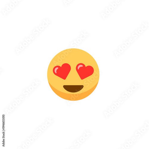 Smiling Face with Heart Eyes Emoji vector illustration