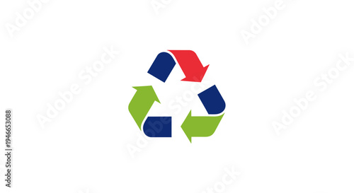 Recycle Symbol in Red Green and Blue vector illustration