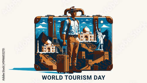 World Tourism Day Celebration with Famous Landmarks