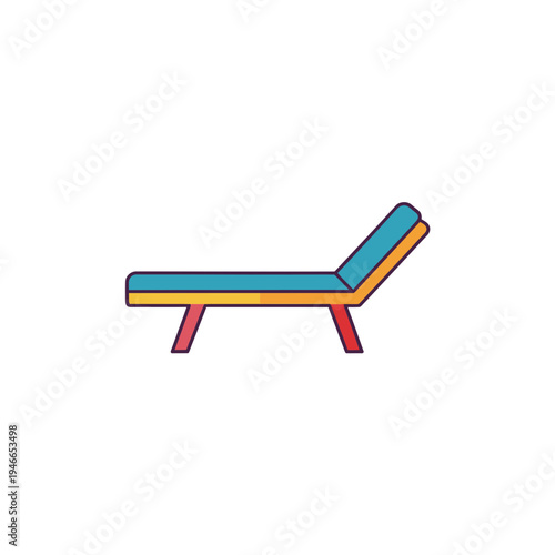 Cartoon Beach Chair Icon vector illustration