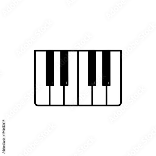 Simple Piano Keyboard Icon vector illustration