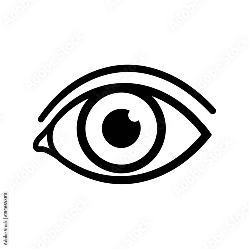 Simple Eye Outline Icon vector illustration