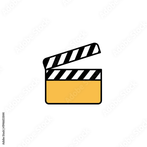 Stylized Movie Clapperboard Icon vector illustration