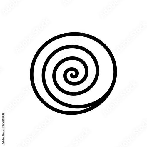 Simple Black and White Spiral Design vector illustration