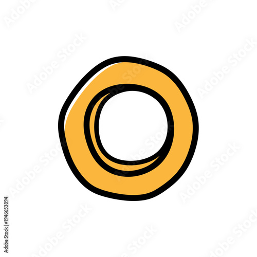 Cartoon Letter O with Rough Edges vector illustration