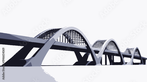 Abstract Bridge Design on White Background vector illustration