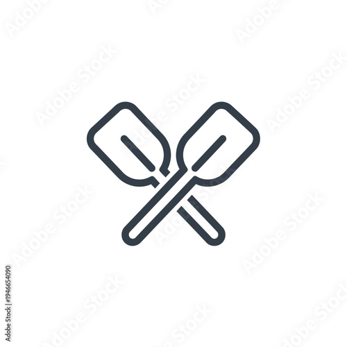 Crossed Paddles Line Icon vector illustration