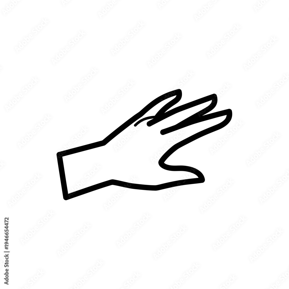 Fototapeta premium Outlined Hand Gesture Pointing Right vector illustration