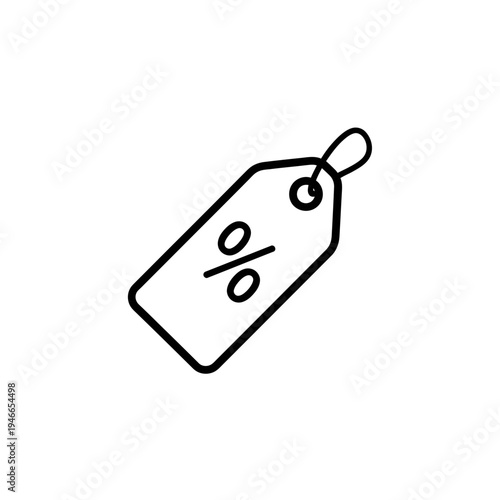 Hand-Drawn Percentage Tag Icon vector illustration