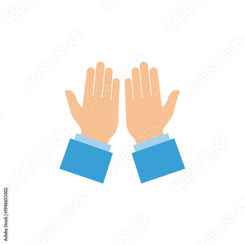 Praying Hands Icon Isolated on White vector illustration