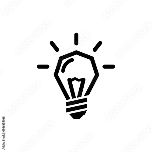Light Bulb Icon Concept in Black and White vector illustration