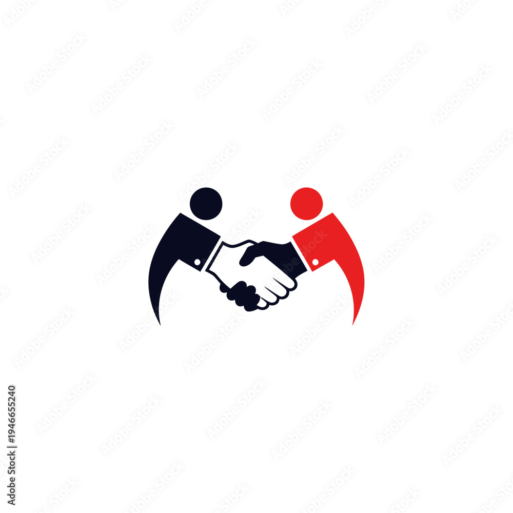 Obraz premium Abstract Handshake Symbol for Business Deal vector illustration