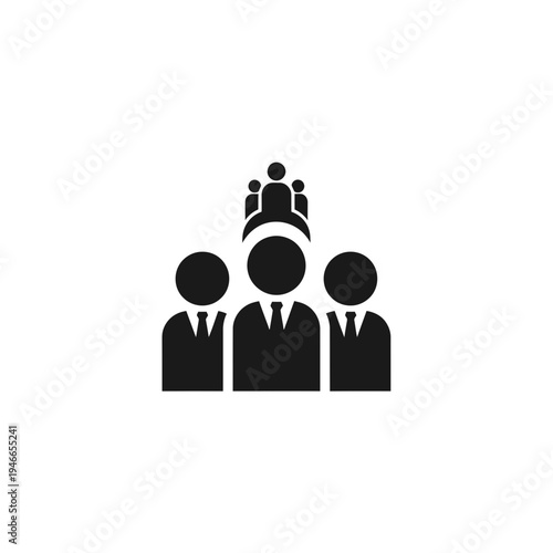 Corporate Hierarchy Icon with Leader Standing Out vector illustration