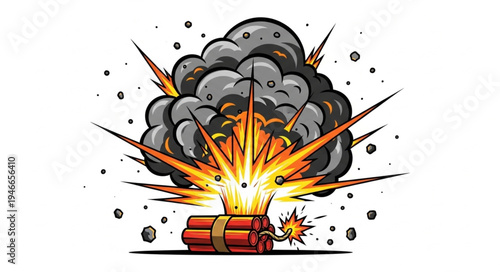 Cartoon Dynamite Stick Explosion.