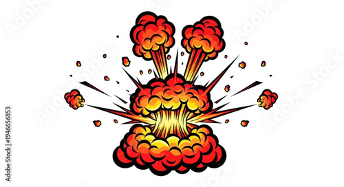 Cartoon Mushroom Cloud Explosion.