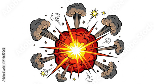 Cartoon Nuclear Explosion Blast.