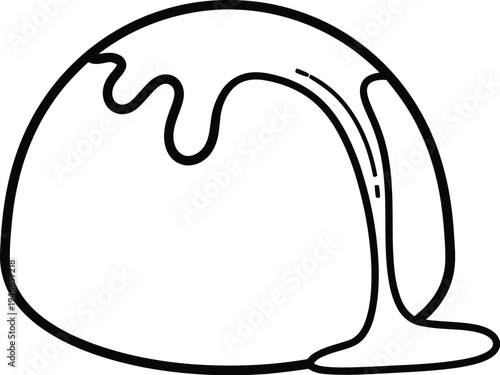 Vector graphic illustration of a donut with icing dripping down