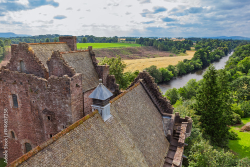 Fotografi View from Doune Castle roof over River Teith