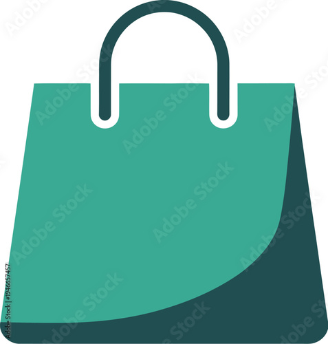 Teal shopping bag icon represents online retail purchases.
